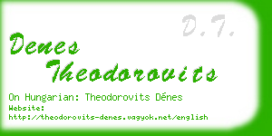 denes theodorovits business card
